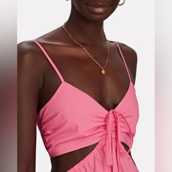 NICHOLAS Pink Dress Baylee Cotton Cut-Out Midi Dress US 6 - Picture 4 of 11